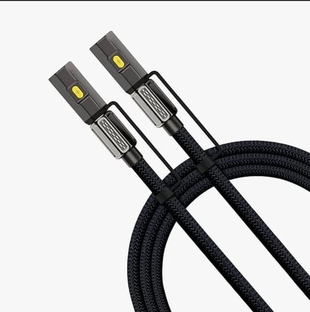 Led Fener Ve Alevsiz Çakmak Fonksiyonlu Type-c Şarj Ve Data Kablosu 120 Cm Siyah