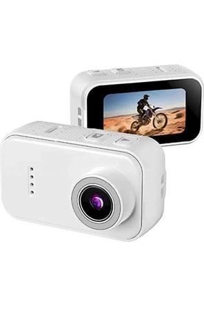 F2 2k 1080p Parmak Kamera 130° Geniş Açı Ips Ekranlı 25g Mini Taşınabilir Cep Kamerası Beyaz