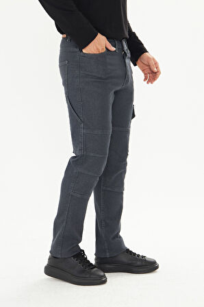 Orange Safety İş Pantolonu Kot Füme Reflektörlü Kargo Cepli