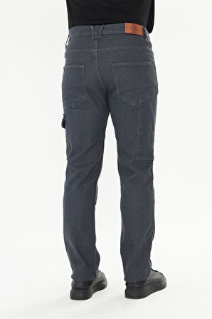 Orange Safety İş Pantolonu Kot Füme Reflektörlü Kargo Cepli