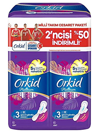 Orkid Platinum Hijyenik Ped Gece Ve Gündüz 32 Ped Cesaret Paketi