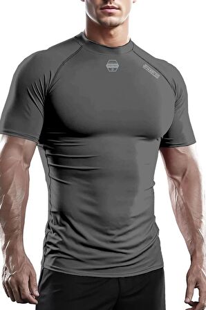 Ghassy Co. Erkek Premium Nefes Alabilen Hızlı Kuruma Koşu Fitness Reflektör Armalı Spor T-shirt