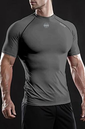 Ghassy Co. Erkek Premium Nefes Alabilen Hızlı Kuruma Koşu Fitness Reflektör Armalı Spor T-shirt