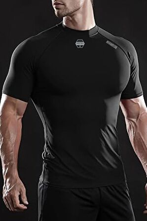 Ghassy Co. Erkek Premium Nefes Alabilen Hızlı Kuruma Koşu Fitness Reflektör Armalı Spor T-shirt