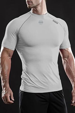 Ghassy Co. Erkek Premium Nefes Alabilen Hızlı Kuruma Koşu Fitness Reflektör Armalı Spor T-shirt