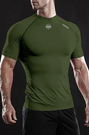 Ghassy Co. Erkek Premium Nefes Alabilen Hızlı Kuruma Koşu Fitness Reflektör Armalı Spor T-shirt