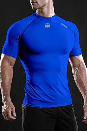 Ghassy Co. Erkek Premium Nefes Alabilen Hızlı Kuruma Koşu Fitness Reflektör Armalı Spor T-shirt