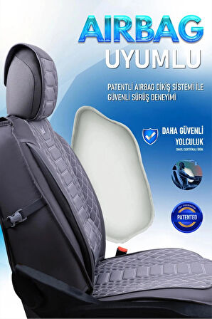 Ford Fiesta Uyumlu Lüx Deri Oto Koltuk Kılıfı Ön Arka Takım Set RYL Serisi FÜME