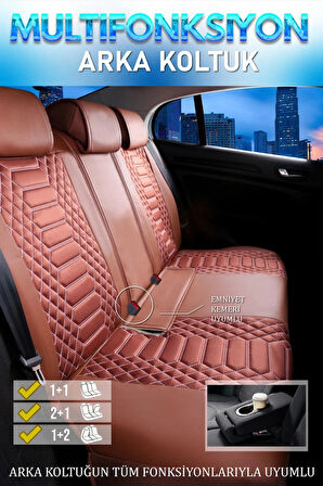 Pontiac Bonneville Uyumlu Lüx Deri Oto Koltuk Kılıfı Ön Arka Takım Set RYL Serisi TARÇIN