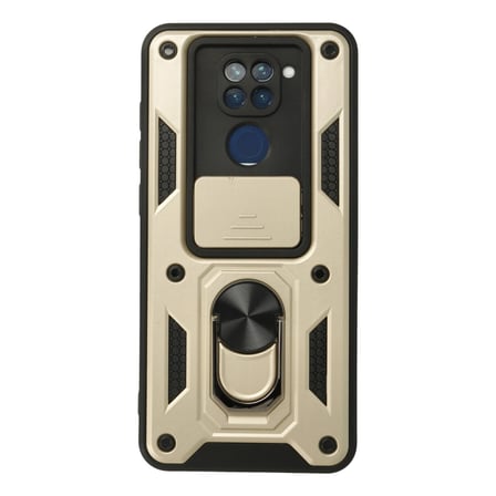 Xiaomi Redmi Note 9 Kılıf Pars Lens Yüzüklü Silikon - Gold