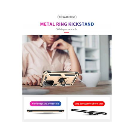 Xiaomi Poco F3 Kılıf Sofya Yüzüklü Silikon Kapak - Gold