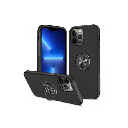 Apple İphone 13 Pro Max Kılıf Elit Yüzüklü Kapak - Siyah