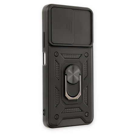 Xiaomi Redmi Note 11t Kılıf Pars Lens Yüzüklü Silikon - Siyah