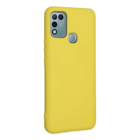 İnfinix Hot 10 Play Kılıf Nano İçi Kadife Silikon - Sarı