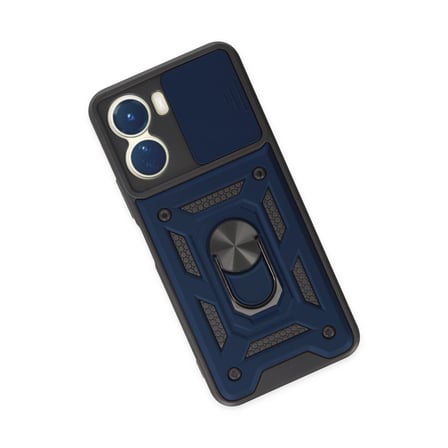 Vivo Y16 Kılıf Pars Lens Yüzüklü Silikon - Lacivert