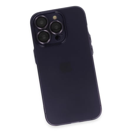 Apple İphone 14 Pro Max Kılıf Luko Lens Silikon - Derin Mor