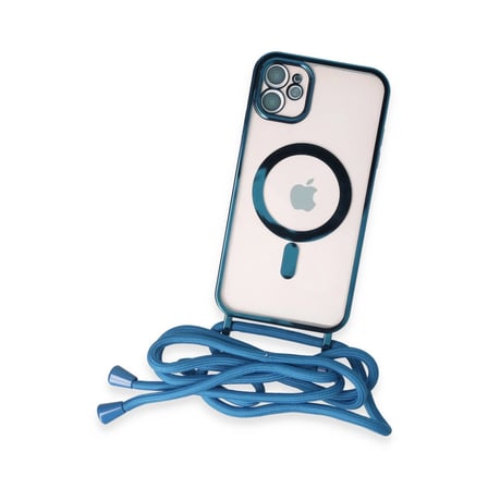Apple İphone 11 Kılıf Divo Lazer Askılı Magsafe Kapak - Sierra Blue