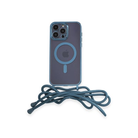 Apple İphone 13 Pro Max Kılıf Divo Lazer Askılı Magsafe Kapak - Sierra Blue