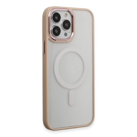 Apple İphone 15 Pro Kılıf Room Magneticsafe Silikon - Pudra