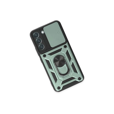 Samsung Galaxy S23 Kılıf Pars Lens Yüzüklü Silikon - Yeşil