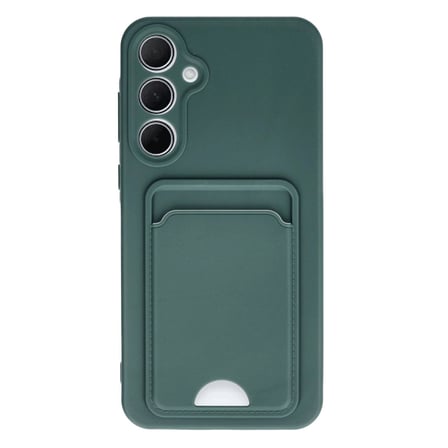 Samsung Galaxy A35 5g Kılıf Kelvin Kartvizitli Silikon - Koyu Yeşil