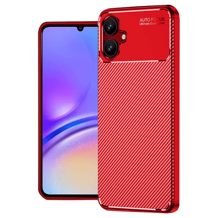 Samsung Galaxy A06 Kılıf Auto Focus Karbon Kapak - Kırmızı