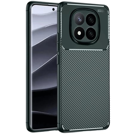 Xiaomi Redmi Note 14 Pro 4G Kılıf Auto Focus Karbon Kapak - Koyu Yeşil
