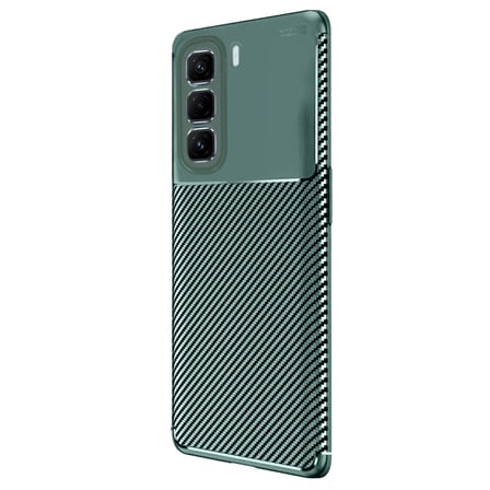 İ̇Nfinix Hot 50 4G Kılıf Auto Focus Karbon Kapak - Koyu Yeşil