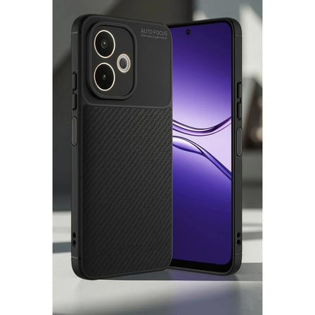 Oppo A5 Pro 4G Kılıf Auto Focus Karbon Kapak - Lacivert