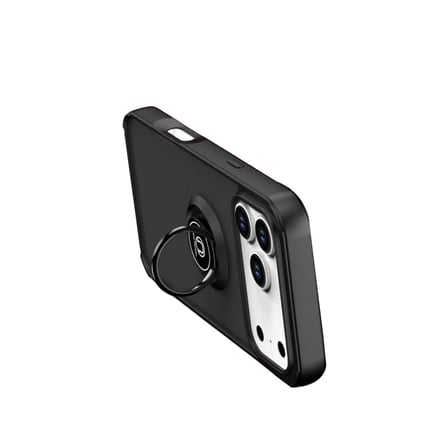 Apple İphone 17 Pro Montreal Yüzüklü Silikon Kapak - Siyah