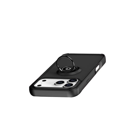 Apple İphone 17 Pro Montreal Yüzüklü Silikon Kapak - Siyah