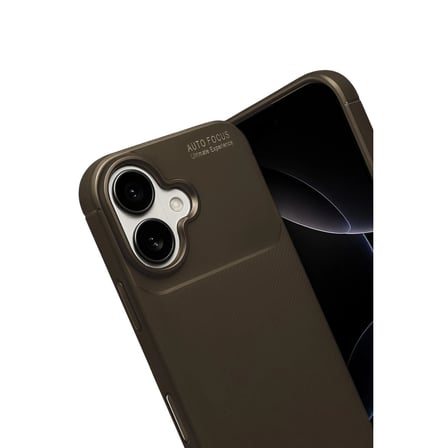 Apple İ̇Phone 17 Auto Focus Karbon Kapak - Kahverengi