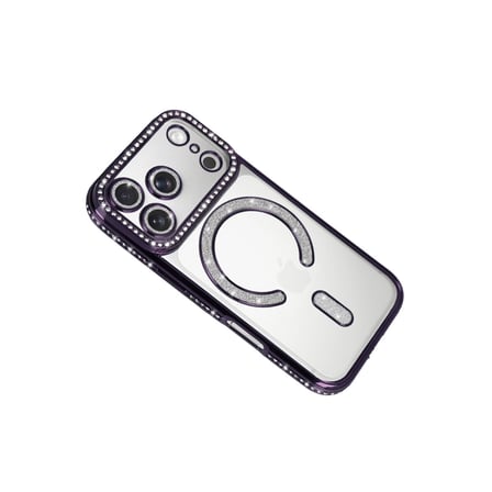 Apple İphone 17 Pro Joke Simli Magneticsafe Kılıf - Derin Mor
