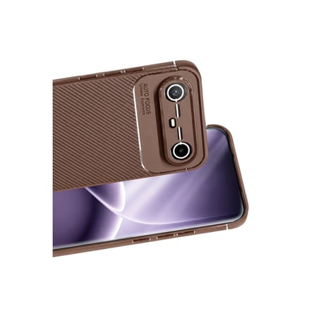 Newface Tecno Spark Slim 5G Auto Focus Karbon Kapak - Kahverengi