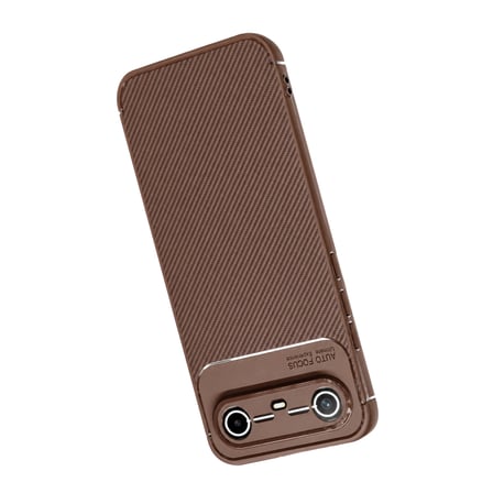 Newface Tecno Spark Slim 5G Auto Focus Karbon Kapak - Kahverengi