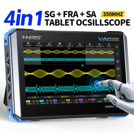 FNIRSI DPOS350P 4'ü 1 Arada 350MHz 1GSPS Osiloskop + Sinyal Jeneratörü + Spektrum Analizörü + Frekans Tepkisi Analizörü