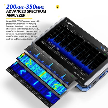 FNIRSI DPOS350P 4'ü 1 Arada 350MHz 1GSPS Osiloskop + Sinyal Jeneratörü + Spektrum Analizörü + Frekans Tepkisi Analizörü