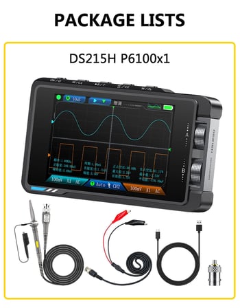 FNIRSI DS215H 2'si 1 Arada 50MHz Çift Kanal Dijital Osiloskop ve DDS Sinyal Jeneratörü