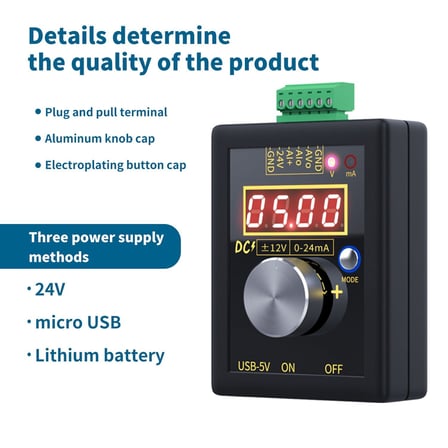 FNIRSI SG-002 Dijital Ölçüm Cihazı Akım Gerilim Simülatörü ve Sinyal Jeneratörü ±12V 0-24mA