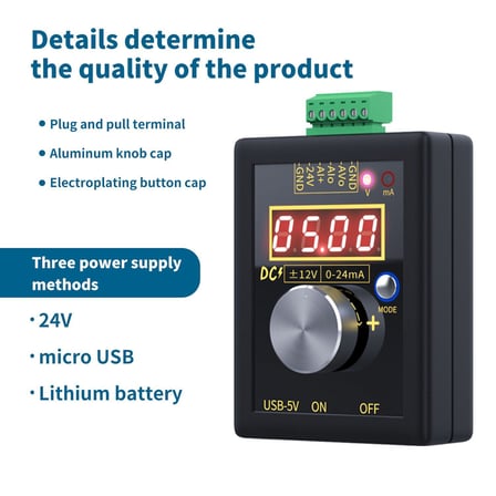 FNIRSI SG-002 Dijital Ölçüm Cihazları Akım Gerilim Simülatörü ve Sinyal Jeneratörü 0-10V 0-24mA
