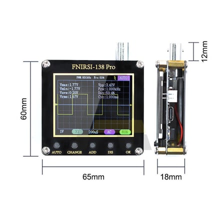 FNIRSI 138 Pro Dijital Mini Osiloskop 200KHz 2.5 MS/s
