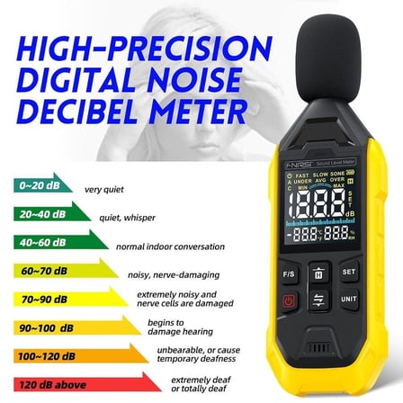 FNIRSI FDM01 Dijital Gürültü Desibel Ölçer 30-130 dB Ses Seviyesi Ölçüm Cihazı