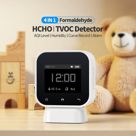 FNIRSI SFD-02 4'ü 1 Arada İç Hava Kalitesi Monitörü Dokunmatik Ekranlı HCHO TVOC Ölçüm Cihazı
