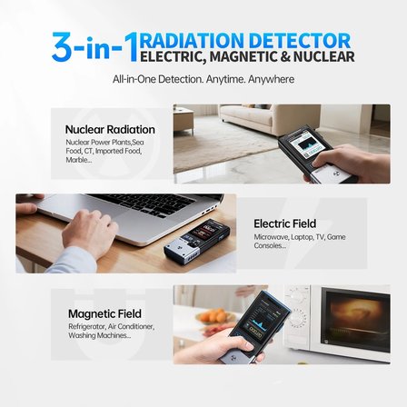 FNIRSI GC-03 Çok Fonksiyonlu Radyasyon Detektörü Test Cihazı
