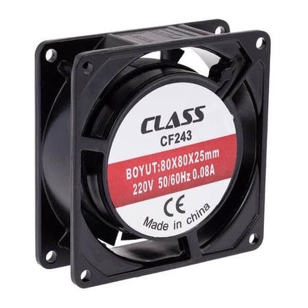 Class CF 243 80X80X25 AC 220V Aksiyel Fan