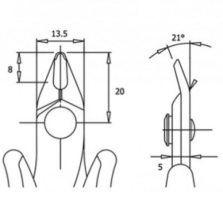 Piergiacomi TRE03NB Elektronikçi Yan Keski 138mm 1.3mm Kesim Kapasiteli