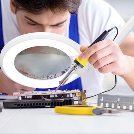 Loyka Luma Geniş Mercekli Masaya Bağlanabilir Büyüteç | Ayarlanabilir Led Işığı