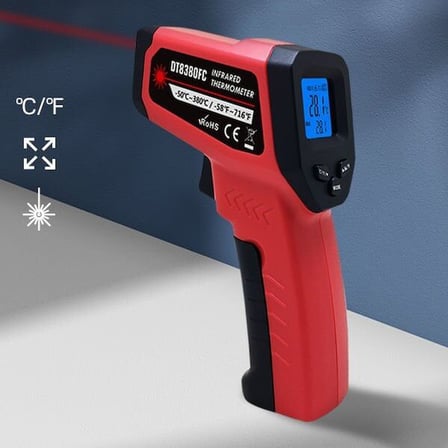 OEM DT8380FC Kızılötesi Lazerli Termometre -50°C ile +380°C Siyah