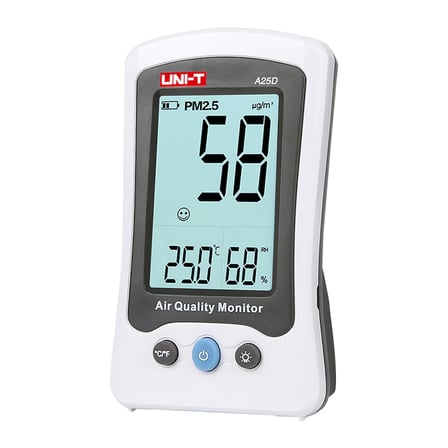 UNI-T A25D PM2.5 Hava Kalitesi Ölçüm Cihazı Beyaz Sıcaklık Nem Ölçer