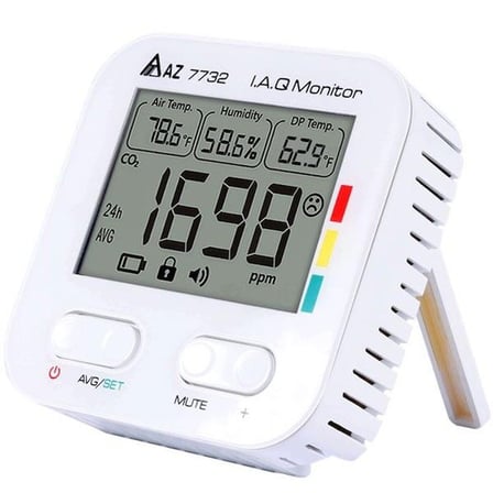AZ 7732 Karbondioksit Sıcaklık Nem Ölçer Sadece Pil İle Çalışır